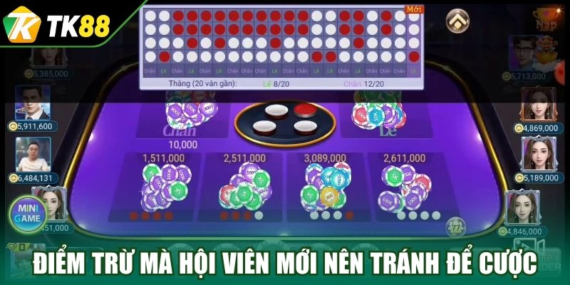 Những điểm trừ mà hội viên mới nên tránh để cược hiệu quả